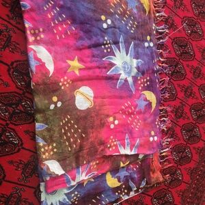 Long dress and scarves